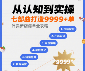 从认知到实操，七部曲打造9999+单外卖新店爆单